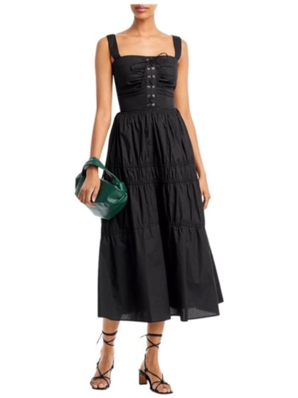 NICHOLAS Halle Corset Midi Dress in Black